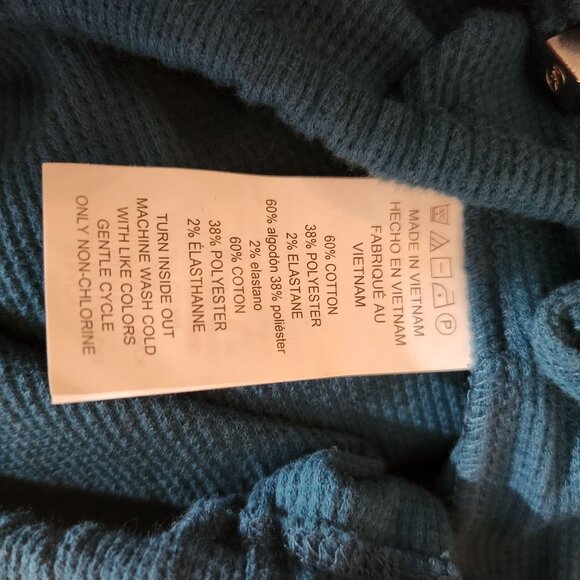 Michael Kors Teal Blue Long Sleeve Knit Top Drawstring Hem Small - Picture 10 of 15